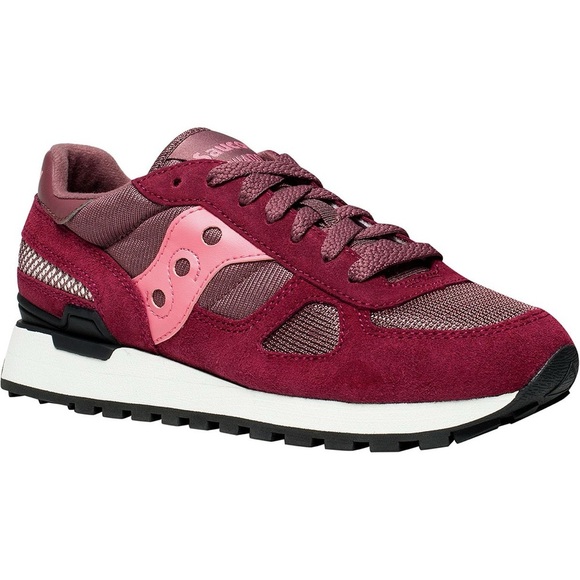 Saucony Shoes - Saucony Women's Burgundy and Pink Retro Sneakers